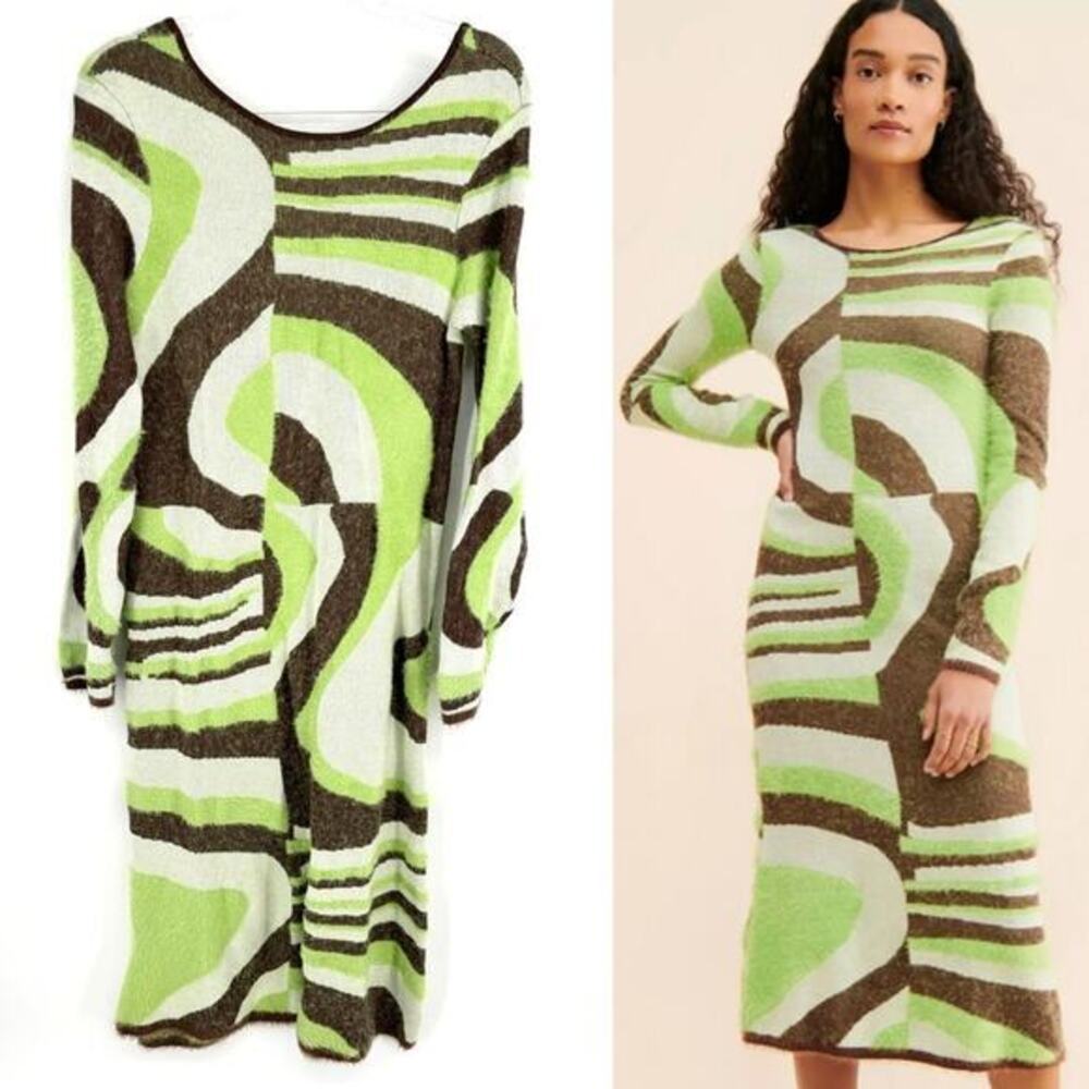 House Of Sunny Land Cruise Hockney Midi Dress‎ Size 10 NEW Funky Rave Party